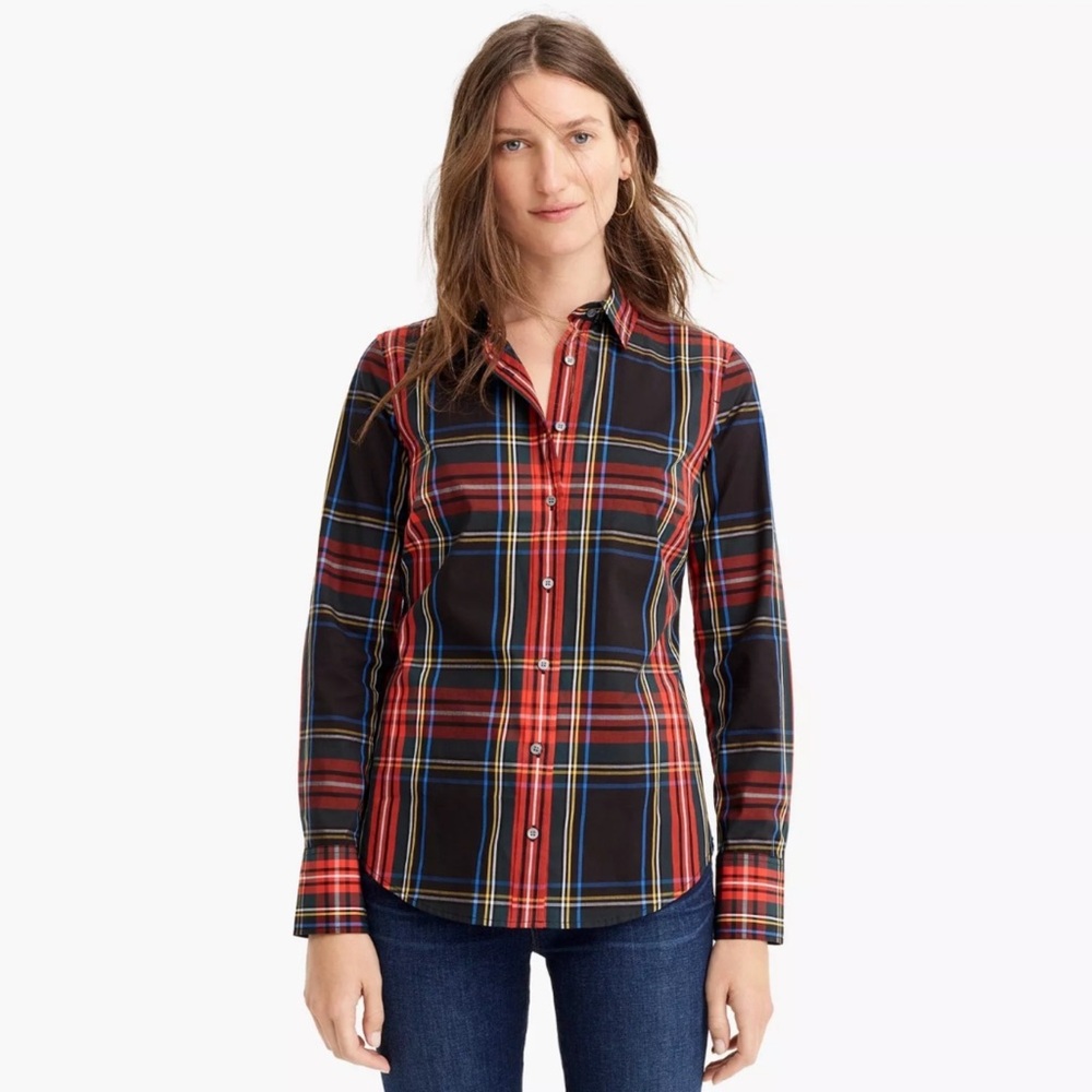 J. Crew Red and Blue Plaid Button Down Shirt